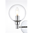 Living District Jaelynn 1-Light Iron & Glass Bath Sconce in Chrome/Clear
