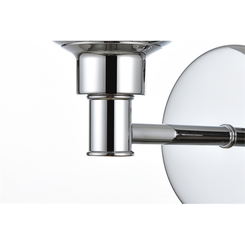 Living District Jaelynn 1-Light Iron & Glass Bath Sconce in Chrome/Clear