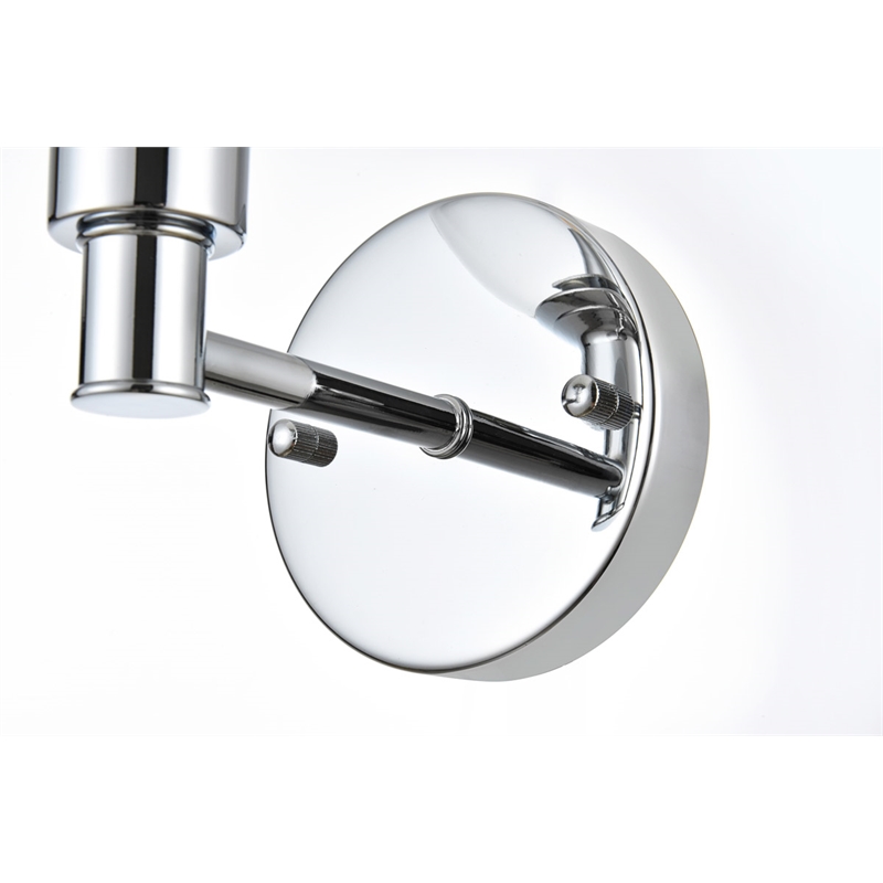 Living District Jaelynn 1-Light Iron & Glass Bath Sconce in Chrome/Clear