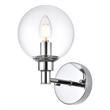 Living District Jaelynn 1-Light Iron & Glass Bath Sconce in Chrome/Clear