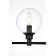 Living District Jaelynn 2-Light Iron & Glass Bath Sconce in Black/Clear
