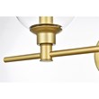 Living District Jaelynn 2-Light Iron & Glass Bath Sconce in Brass/Clear