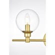 Living District Jaelynn 2-Light Iron & Glass Bath Sconce in Brass/Clear