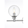Living District Jaelynn 2-Light Iron & Glass Bath Sconce in Chrome/Clear