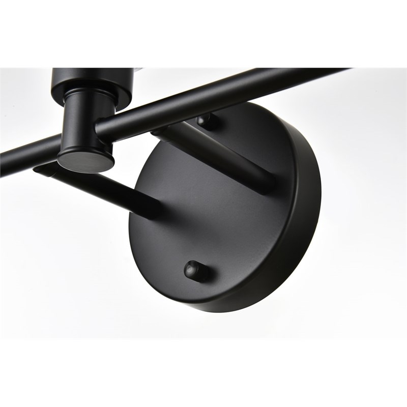 Living District Jaelynn 3-Light Iron & Glass Bath Sconce in Black/Clear