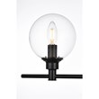 Living District Jaelynn 3-Light Iron & Glass Bath Sconce in Black/Clear