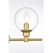 Living District Jaelynn 3-Light Iron & Glass Bath Sconce in Brass/Clear