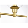Living District Jaelynn 3-Light Iron & Glass Bath Sconce in Brass/Clear