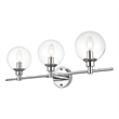 Living District Jaelynn 3-Light Iron & Glass Bath Sconce in Chrome/Clear