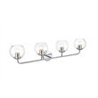 Living District Genesis 4-Light Iron & Glass Bath Sconce in Chrome/Clear