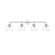 Living District Genesis 4-Light Iron & Glass Bath Sconce in Chrome/Clear