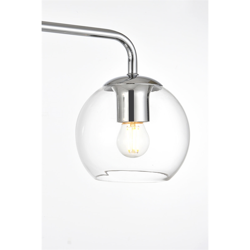Living District Genesis 4-Light Iron & Glass Bath Sconce in Chrome/Clear
