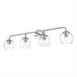 Living District Genesis 4-Light Iron & Glass Bath Sconce in Chrome/Clear