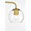 Living District Genesis 4-Light Iron & Glass Bath Sconce in Brass/Clear