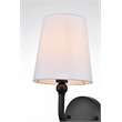 Living District Colson 1-Light Metal & Fabric Bath Sconce in Black/White