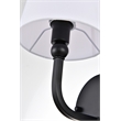 Living District Colson 1-Light Metal & Fabric Bath Sconce in Black/White