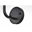 Living District Colson 1-Light Metal & Fabric Bath Sconce in Black/White