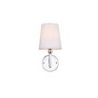 Living District Colson 1-Light Metal & Fabric Bath Sconce in Chrome/White