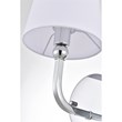Living District Colson 1-Light Metal & Fabric Bath Sconce in Chrome/White