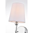 Living District Colson 1-Light Metal & Fabric Bath Sconce in Chrome/White