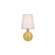 Living District Colson 1-Light Metal & Fabric Bath Sconce in Brass/White