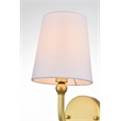 Living District Colson 1-Light Metal & Fabric Bath Sconce in Brass/White
