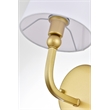 Living District Colson 1-Light Metal & Fabric Bath Sconce in Brass/White