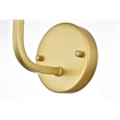 Living District Colson 1-Light Metal & Fabric Bath Sconce in Brass/White