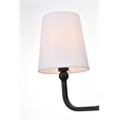 Living District Colson 2-Light Metal & Fabric Bath Sconce in Black/White
