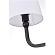 Living District Colson 2-Light Metal & Fabric Bath Sconce in Black/White