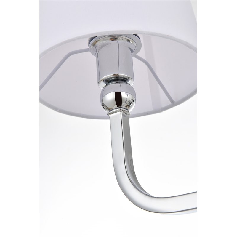 Living District Colson 2-Light Metal & Fabric Bath Sconce in Chrome/White