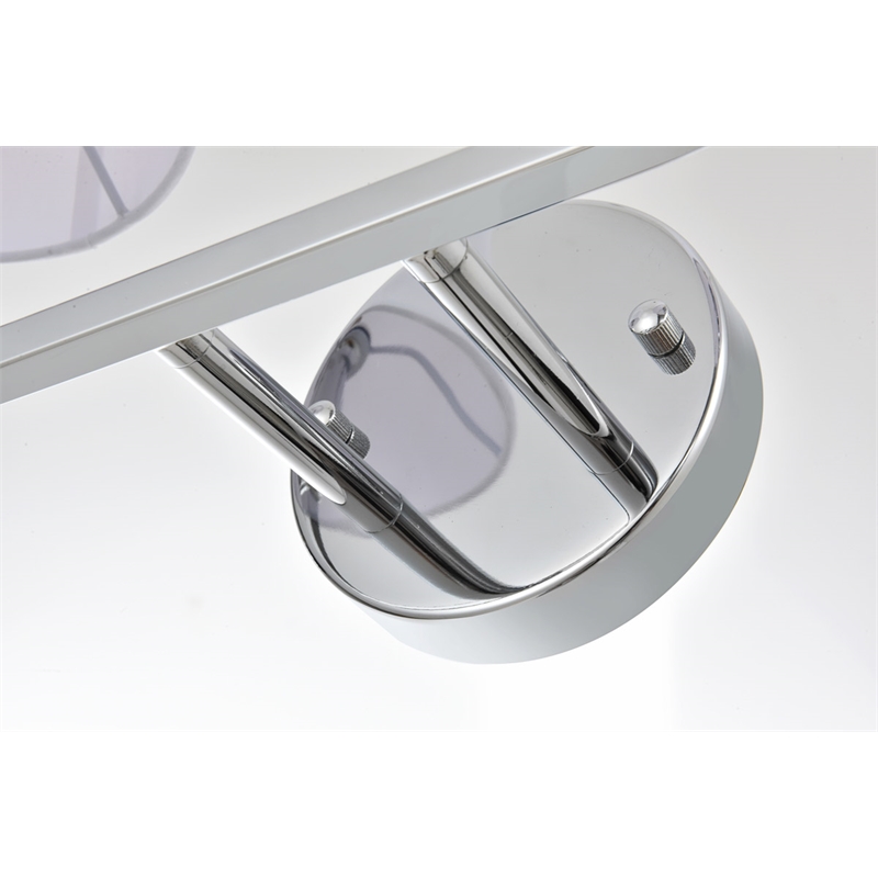 Living District Colson 2-Light Metal & Fabric Bath Sconce in Chrome/White