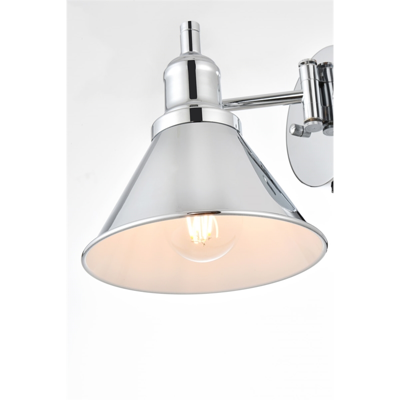 Living District Jair 1-Light Metal Plug-in Wall Sconce in Chrome