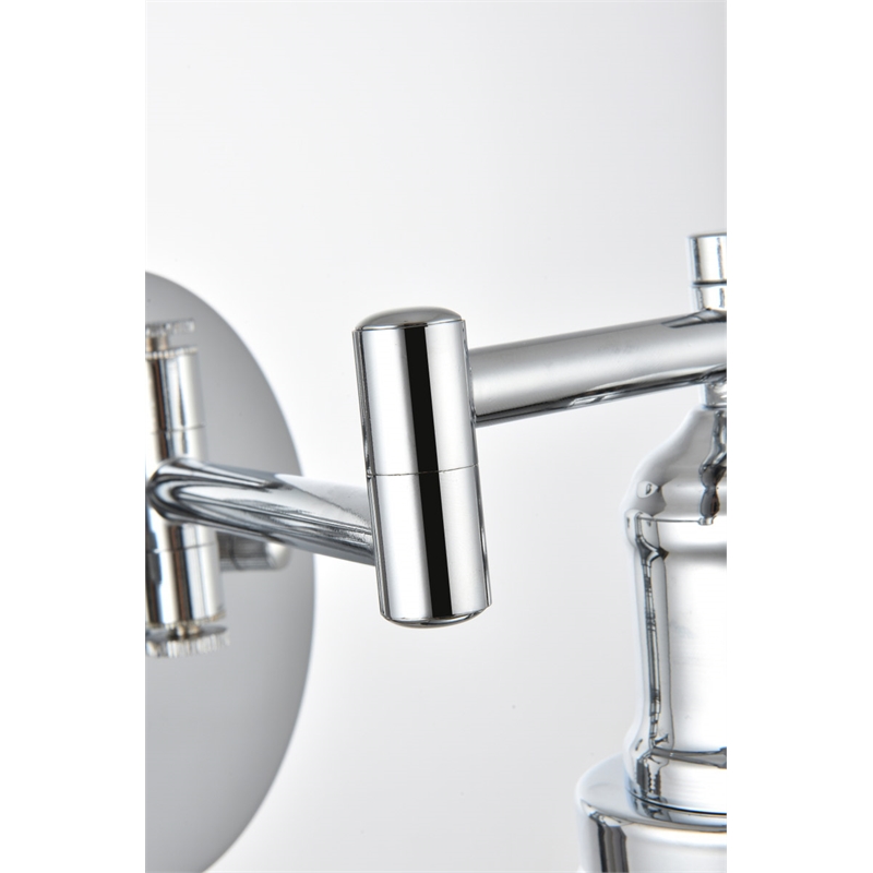 Living District Jair 1-Light Metal Plug-in Wall Sconce in Chrome