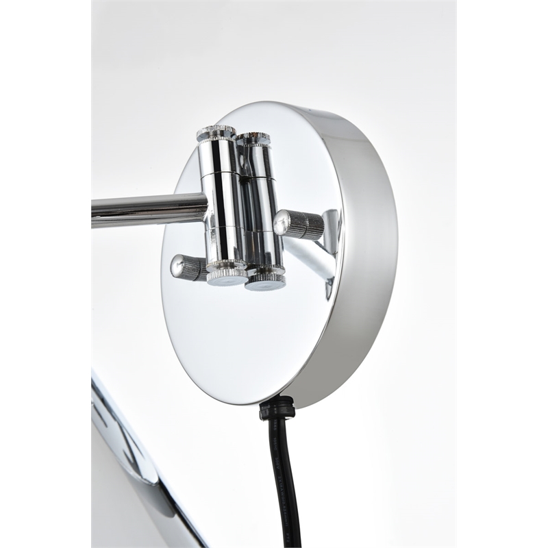 Living District Jair 1-Light Metal Plug-in Wall Sconce in Chrome