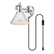 Living District Jair 1-Light Metal Plug-in Wall Sconce in Chrome