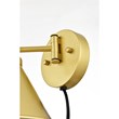 Living District Jair 1-Light Metal Plug-in Wall Sconce in Brass