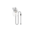 Living District Caspian 1-Light Metal Plug-in Wall Sconce in Chrome/Clear