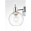 Living District Caspian 1-Light Metal Plug-in Wall Sconce in Chrome/Clear