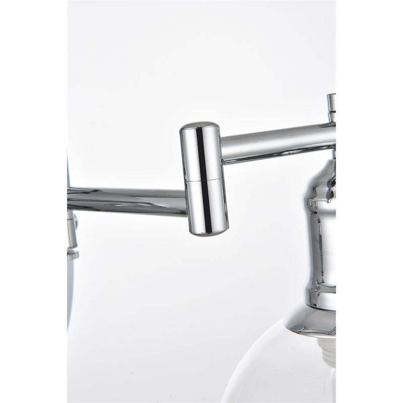 Living District Caspian 1-Light Metal Plug-in Wall Sconce in Chrome/Clear