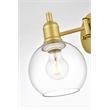 Living District Caspian 1-Light Metal Plug-in Wall Sconce in Brass/Clear