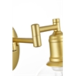 Living District Caspian 1-Light Metal Plug-in Wall Sconce in Brass/Clear