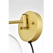 Living District Caspian 1-Light Metal Plug-in Wall Sconce in Brass/Clear