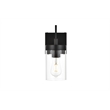 Living District Benny 1-Light Iron & Glass Bath Sconce in Black/Clear