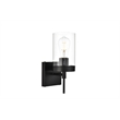 Living District Benny 1-Light Iron & Glass Bath Sconce in Black/Clear