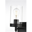 Living District Benny 1-Light Iron & Glass Bath Sconce in Black/Clear