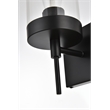 Living District Benny 1-Light Iron & Glass Bath Sconce in Black/Clear