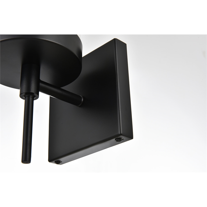 Living District Benny 1-Light Iron & Glass Bath Sconce in Black/Clear