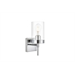 Living District Benny 1-Light Iron & Glass Bath Sconce in Chrome/Clear