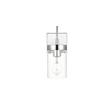 Living District Benny 1-Light Iron & Glass Bath Sconce in Chrome/Clear